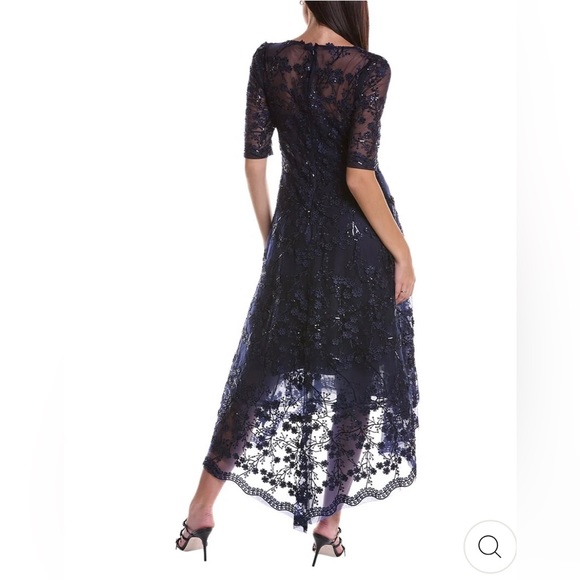 TERI JON BY RICKIE FREEMAN - MIDI - NWT - Size 4 -Beautiful Cocktail Dress -Navy - Picture 2 of 6